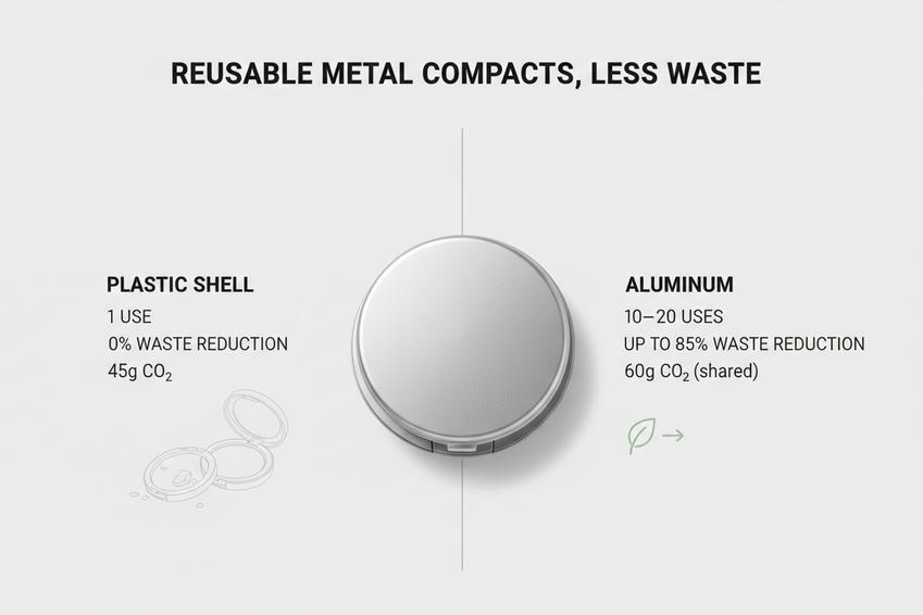 Why a Metal Makeup Compact Is the Sustainable Choice You Need插图 Packaging Waste? Switch To Reusable Metal Compacts