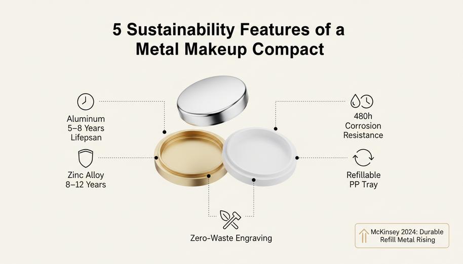 Why a Metal Makeup Compact Is the Sustainable Choice You Need插图2 5 Sustainability Features Of A Metal Makeup Compact