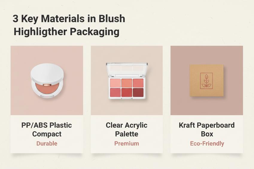 3 Key Materials In Blush Highlighter Packaging