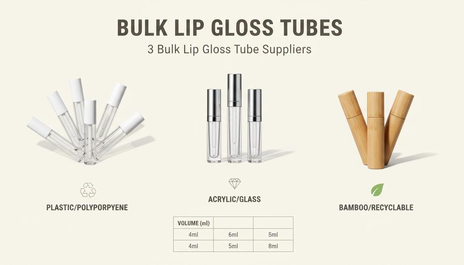 3 ผู้จัดจำหน่ายที่เสนอหลอดลิปกลอสเปล่าขนาดใหญ่