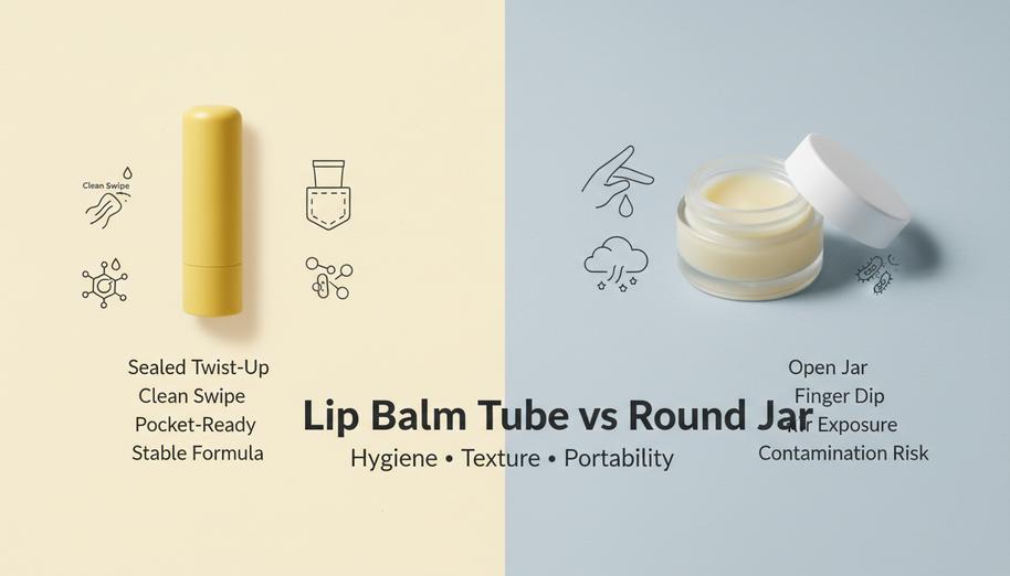 Lip Balm Yellow Tube Vs. Round Jar
