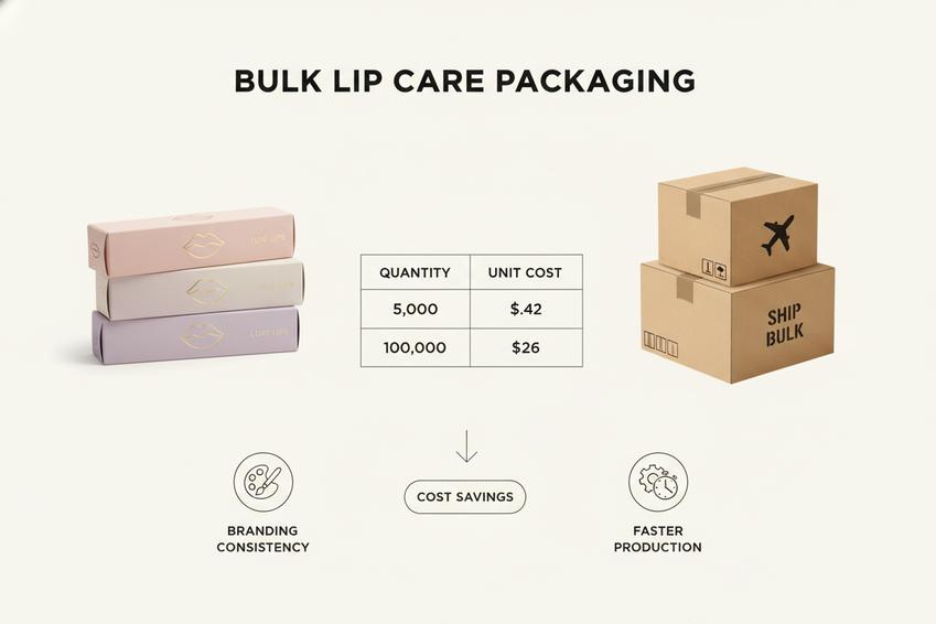 Imballaggio personalizzato per prodotti per le labbra all'ingrosso