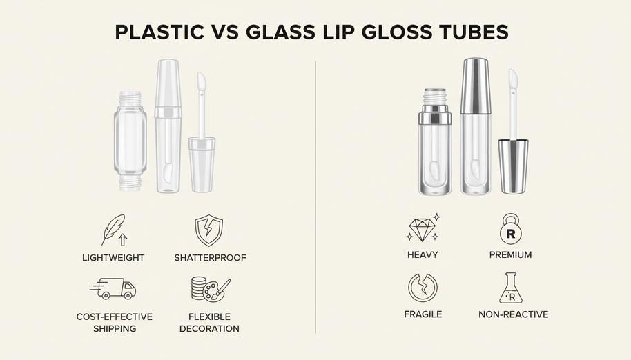 プラスチック対ガラスリップグロスタ tubes