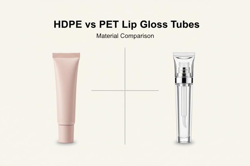 เปรียบเทียบท่อใส่ลิปกลอส HDPE กับ PET