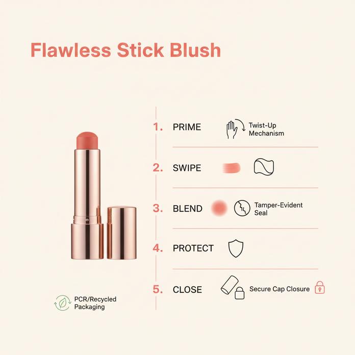 5 Steps! Apply Your Best Stick Blush Flawlessly